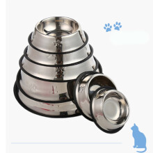 Stainless steel cat food plate bottom pet bowl creative anti-rust dog food utensils pet feeding cat food bowl (2 Pack)