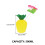 Pineapple Cups Yellow Plastic 4 Pieces 5.3 Inches Tall 6