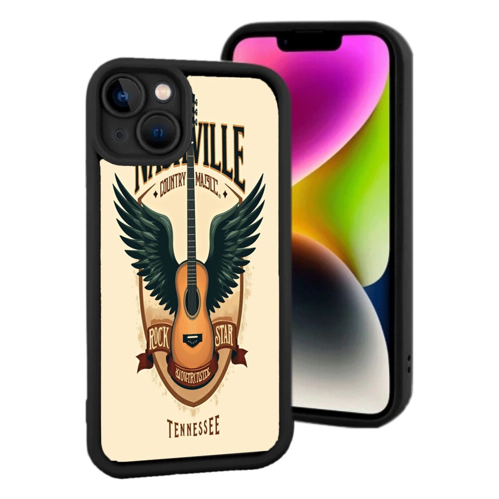 Lightweight Compatible With Iphone 15 Case With Artistic Guitar And Wings Design Vibrant Emblem Perfect For Music Lovers 9558830227872