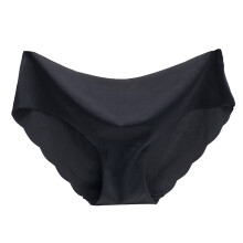 harmtty Summer Women Panties Ice Silk Seamless Low Waist Briefs Underwear,Black XL