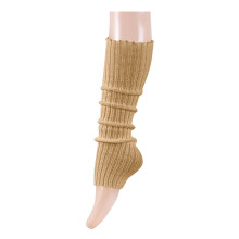 Women Knit Leg Warmers 80s Eighty's Ribbed Solid Color Leg Warmers for Party Sports Khaki 40CM