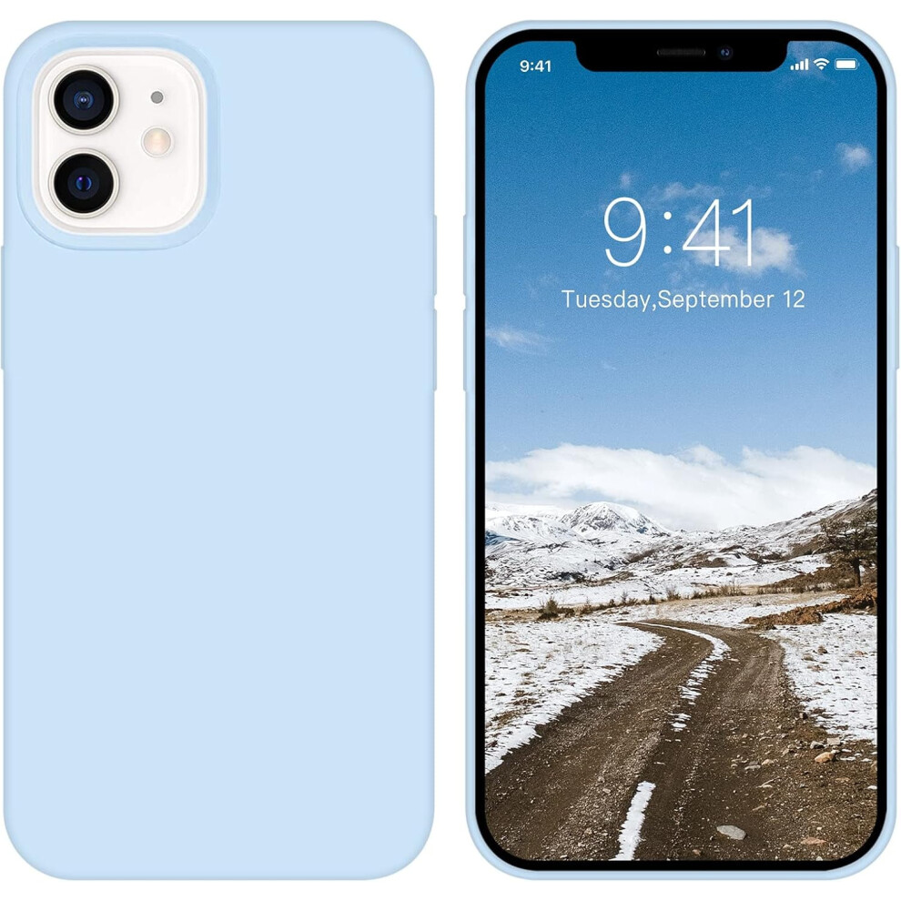 Light Liquid Silicone Case For Iphone 12/12 Pro 6.1" Â Slim, Shockproof, Anti-Scratch, Microfiber Lining, Compatible With Iphone 12 & 12 Pro Blue 9170372353941