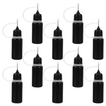 Frasco de cola com bico de precisão, preto, pacote com 10 unidades para uso doméstico.