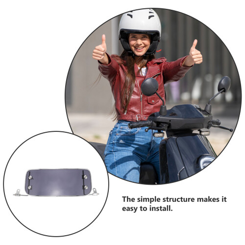 Motorcycle Front Universal Windshield Windscreen Wind Deflector Fairing Front Fly Screen With Mounting Bracket For Motorbikes Black 2