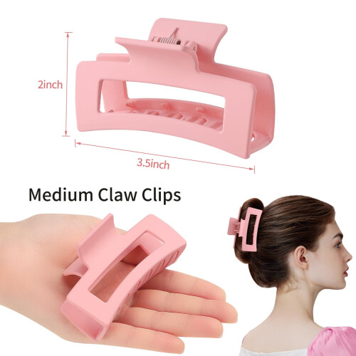Presilha de cabelo, 6 unidades de presilhas médias de 8,9 cm (3,5 polegadas) para mulheres - Acessórios de cabelo marrom 2