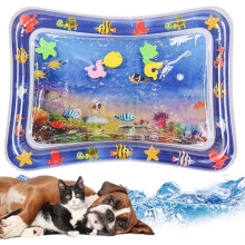 Water Playmat for Pets – Tropical Fish Design, 50x67cm, Inflatable Cool Bed for Dogs & Cats, Indoor/Outdoor Use, Compatible with Pet Water Play