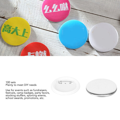 Button Maker DIY Kit 100 Blank Badge Components 58mm Round Rustproof Supplies 1