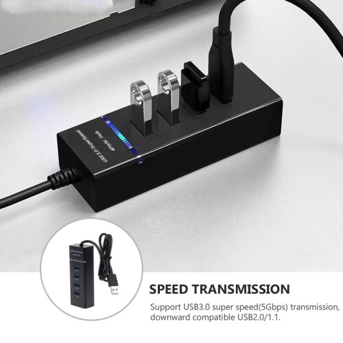 USB Hub Desktop 4-Port Adapter 3.7 x 4.1 Inches 2