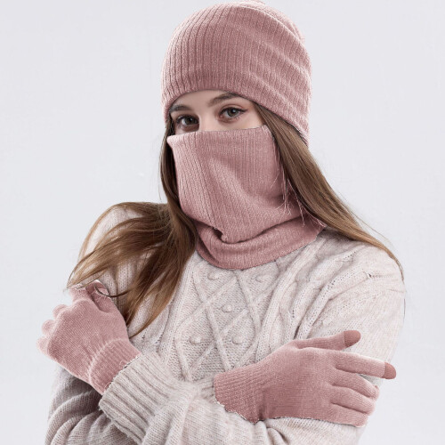 Women's Winter Scarf Wool Knit with Velvet Padding 1