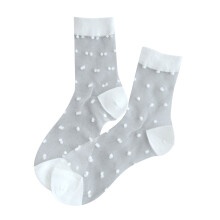 Calzini estivi da donna sottili in cotone e nylon, bianchi, taglia unica.