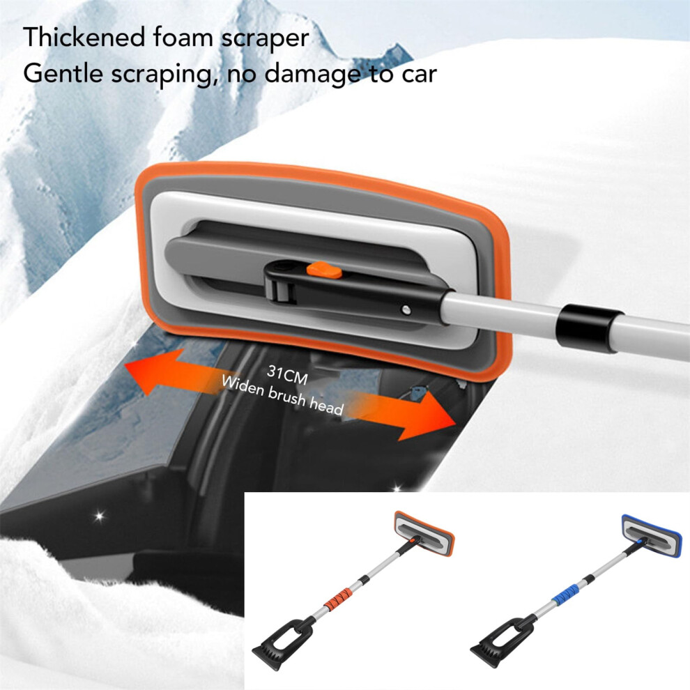 35.4" 3-In-1 Ice Scraper For Car Windshield, Adjustable Aluminum Handle, 180 Pivoting, Squeegee & Brush Â Compatible With Car/Truck/Suv 9180435424853