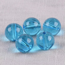 Kulaté lesklé korálky z křišťálového skla pro výrobu šperků, velikost 6mm, 8mm, 10mm, 12mm, 14mm - jezerně modré - 10mm (20 ks)