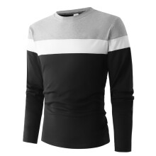 Sweat-shirt homme à col rond tricolore (1 pièce)