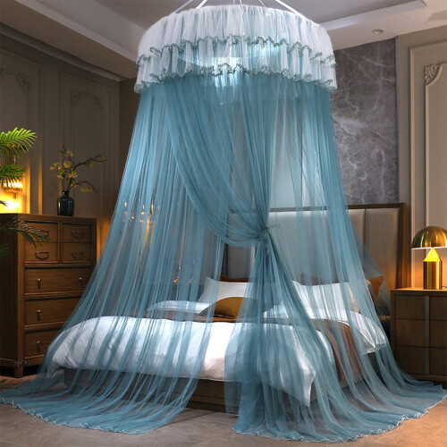 Dome Net Bed Canopy Ceiling-Mounted Foldable Ruffled 1