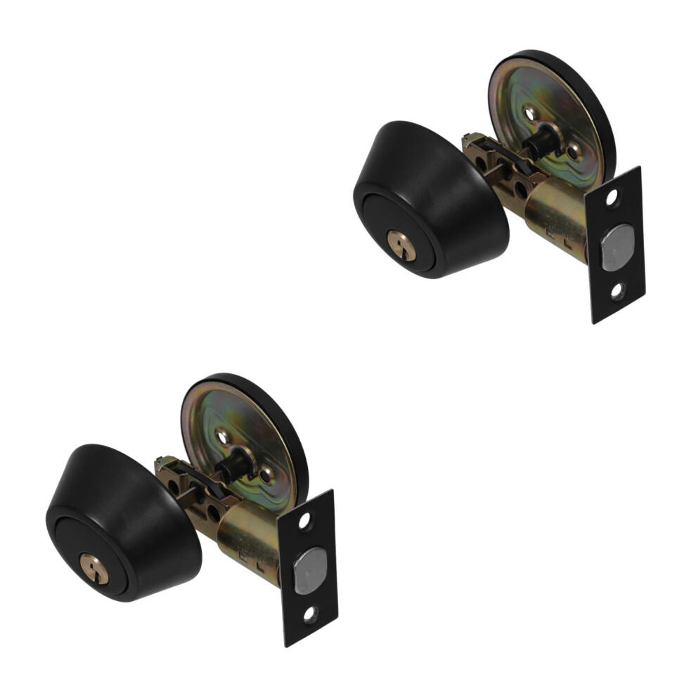 Hemoton 2Pcs Heavy Duty Hidden Deadbolt Lock Cylinder Single Door Lock For Secure Entry Exterior Door 35Mm To 50Mm Thickness 9165521906468