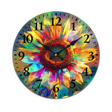 Watercolor Sunflower Vintage Wall Clock – Silent, Battery-Powered, Compatible with Home, Living Room, Kitchen & Office