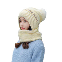 Integrated Ear Protection Windproof Scarf Winter Warm Knitted Hat Scarf