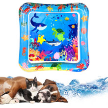Summer Inflatable Splash Pad 26x18.5Inch for Pets Cooling Mat with Non-Slip Surface Outdoor Water Play Pool Dog Cat Cooling Relief from Heat