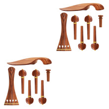2Sets Lichtbruine 4/4 Viool Onderdelen Jujubehout Stevig Comfortabel