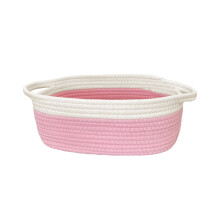 Soft-Handled Hand-Woven Storage Basket – Stylish Decorative Organizer with Ribbon, Multi-Purpose Gift Basket for Home, Bathroom, Shelves, Closet &