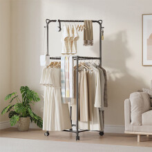 WZXPWT Rotating Floor Clothes Rack, Movable Drying Hanger for Indoor Use – Compact Organizer for Home/Dorm, Compatible with Standard Laundry