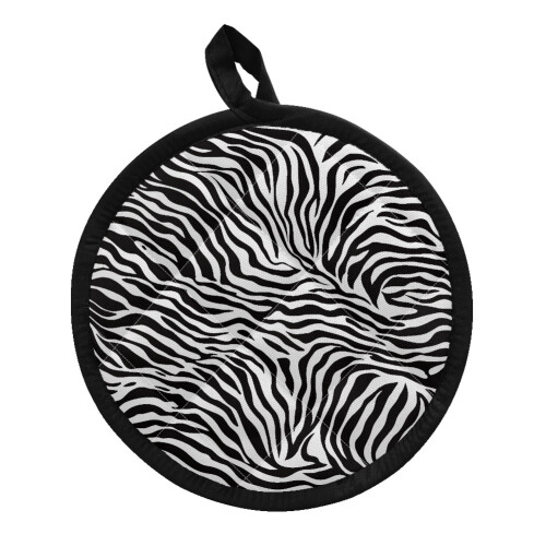 Zebra Print Pot Holders – Heat-Resistant Kitchen Mats with Hanging Loop, Compatible with All Cookware