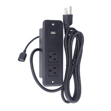 2-Socket Recessed Power Strip with USB-C PD 20W Fast