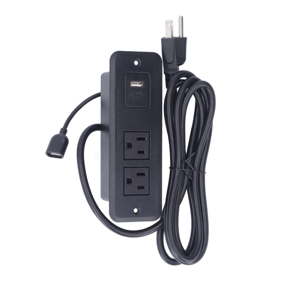 2ÂSocket Recessed Power Strip With UsbâC Pd20w FastâCharge, FireâResistant Abs, FlushâMount Design For Desk & Home 9558830228916