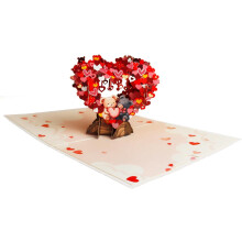 3D Pop Up Valentine's Day Card Heart Design Red 5.04 x 7.12