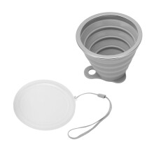 Silicone Faltbarer Reisetasse Grau 350 ml Wiederverwendbar Outdoor-Trinken
