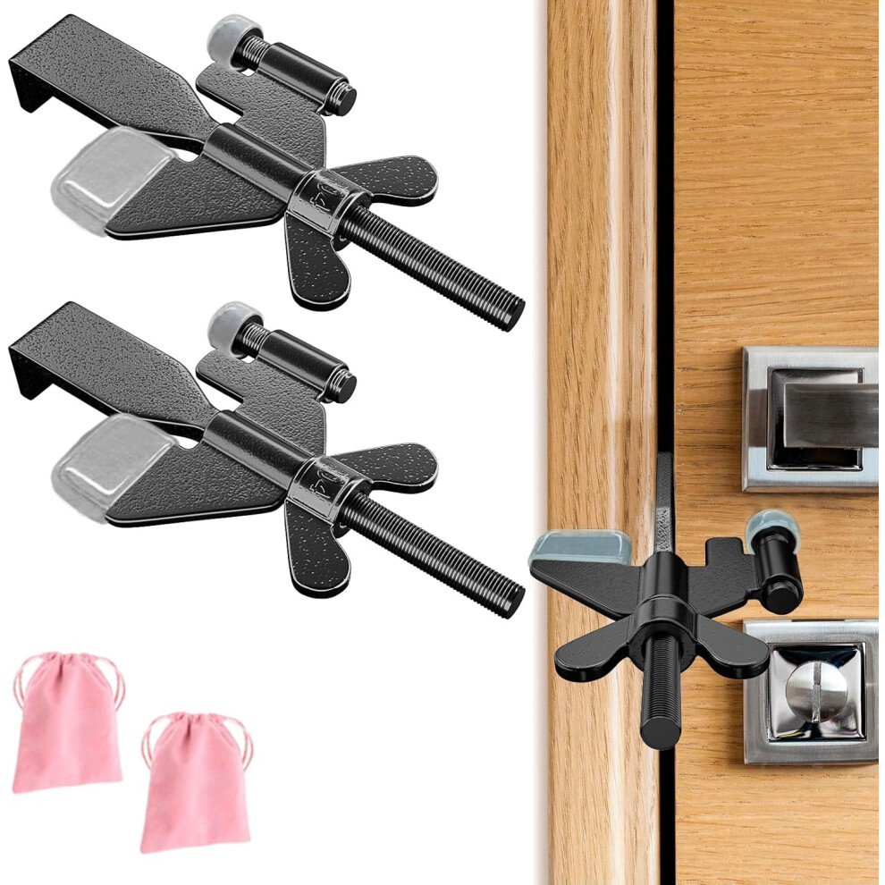 2-Pack Adjustable Portable Door Lock, Hotel & Airbnb Security, Prevents Unauthorized Entry, Compatible With Most Doors 9362892451270