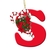 Red 26 Letter Ornaments with Lollipop Deocr Hanging Christmas Tree Decorations 2025 Christmas Letters Ornaments A-Z Ornament Letters Decor