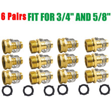 Raccord de réparation pour tuyau d'arrosage avec colliers de serrage pour tuyau d'arrosage de 3/4" et 5/8".