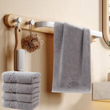 4pcs Solid Color Cotton Face Towels, Super Absorbent & Soft, 14x31in, Gray – Quick Dry, for Home, Guests, Daily Use