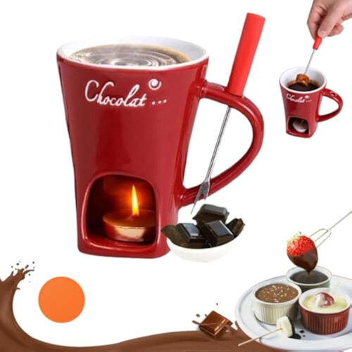 Sweet Fondue Cup Ceramic Red 1 Piece