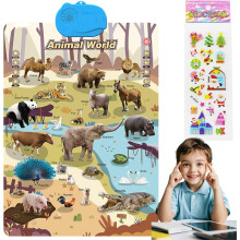 Talking Wall Chart for Kids, English & Spanish Learning Poster with Interactive Touch Buttons for ABCs Numbers Animals and Piano