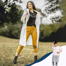 Reusable EVA Rain Ponchos, Lightweight Waterproof Rain Gear for Men and Women