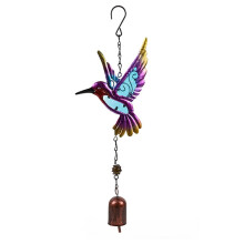 Garden Ornaments Hummingbird Metal Hanging Wind Chime With Bell For Home Garden Accessory In Stock Wholesale