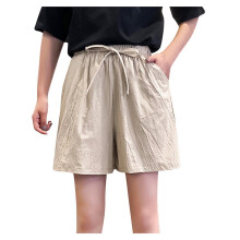 Shorts esportivos femininos plus size de cintura alta, shorts casuais lisos para praia e ioga, estilo bandage confortável e folgado – rosa tamanho
