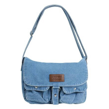 Džínsová crossbody kabelka pre ženy a mužov – ležérna retro plátená taška cez rameno/tote, vhodná na každodenné nosenie