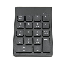 Teclado numérico inalámbrico de 18 teclas, 2.4G, teclas color chocolate, Plug & Play – Compatible con aplicaciones bancarias y contables.
