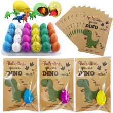 Clearance! 24-Pack Dino Egg Hatching Easter Cards for Kids – Funny Classroom Party Favors (A)