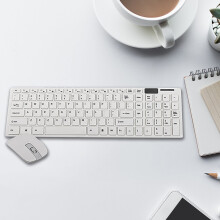 Wireless Keyboard & Mouse Combo w/ Protective Film, Ultra-Thin, Quiet, 2.4GHz, 1600DPI, Ergonomic Anti-Slip Design for PC/Laptop