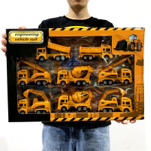 8-Pack Construction Vehicles Playset for Boys & Toddlers – Die-Cast Toy Car Carrier Truck, Educational Engineering Toy, Compatible with LEGO