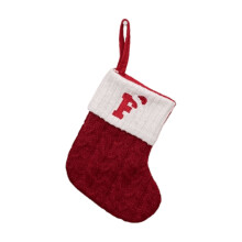 Mini Red Knitted Christmas Stockings with Initials, 26