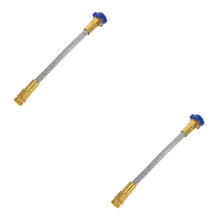 Lot de 2 rallonges de tuyau d'arrosage robustes en acier inoxydable, flexibles et enroulées, pour le lavage de voiture et l'entretien du jardin (30