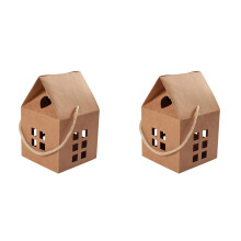 Lot de 2 boîtes à bonbons en forme de maison – Boîtes cadeaux en papier pour mariage, Noël, anniversaire ; Boîtes à friandises creuses et