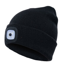 Gorro unisex con luz LED Morttic, gorro con linterna frontal de 4 LED, gorro de punto cálido de invierno con linterna LED para senderismo, ciclismo