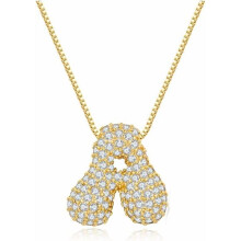 Bubble Letter Necklace 18K Gold-Plated Initial Pendant 18