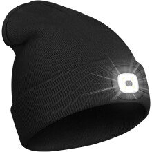 Căciulă de iarnă cu lumină LED pentru femei și bărbați, tată, USB reîncărcabilă, hands-free, 4LED, capcană